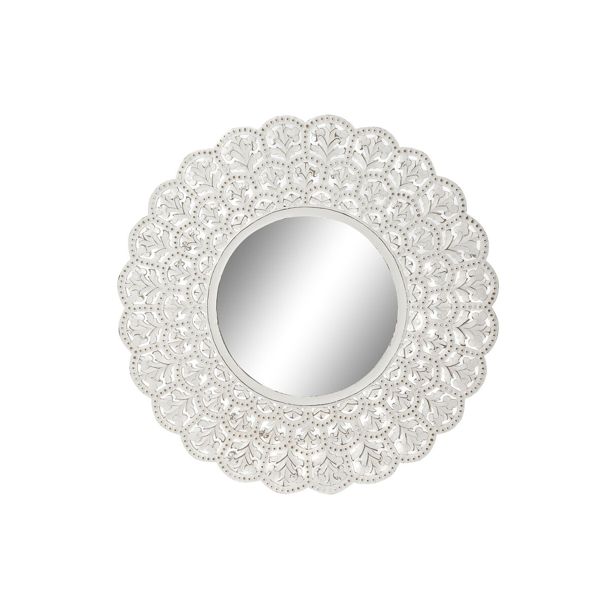Specchio Da Parete Home Esprit Bianco Indiano Decapaggio 89 X 2 X 89 cm