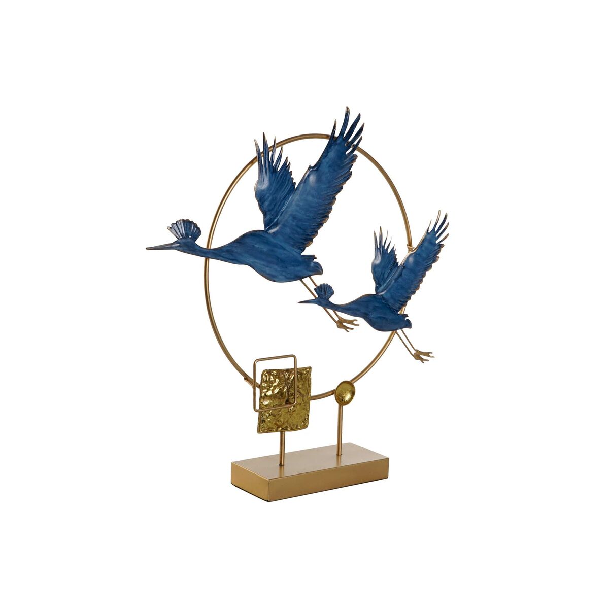 Statua Decorativa Dkd Home Decor 51 X 9 X 51 Cm Azzurro Dorato Uccello