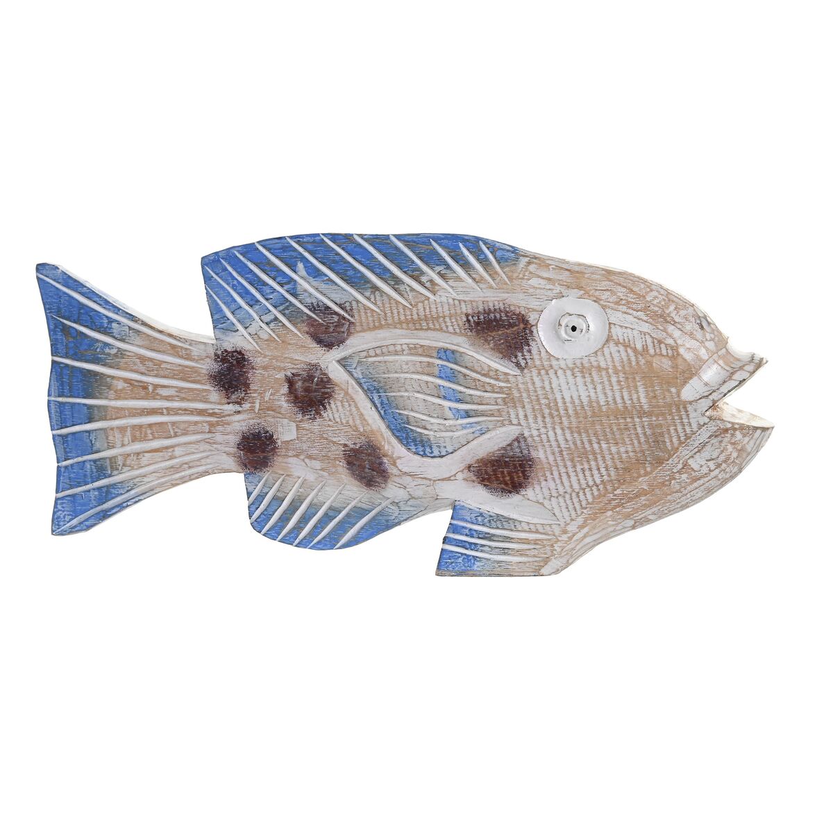 Statua Decorativa Dkd Home Decor 40 X 5 X 18 Cm Naturale Azzurro Pesce Mediterraneo