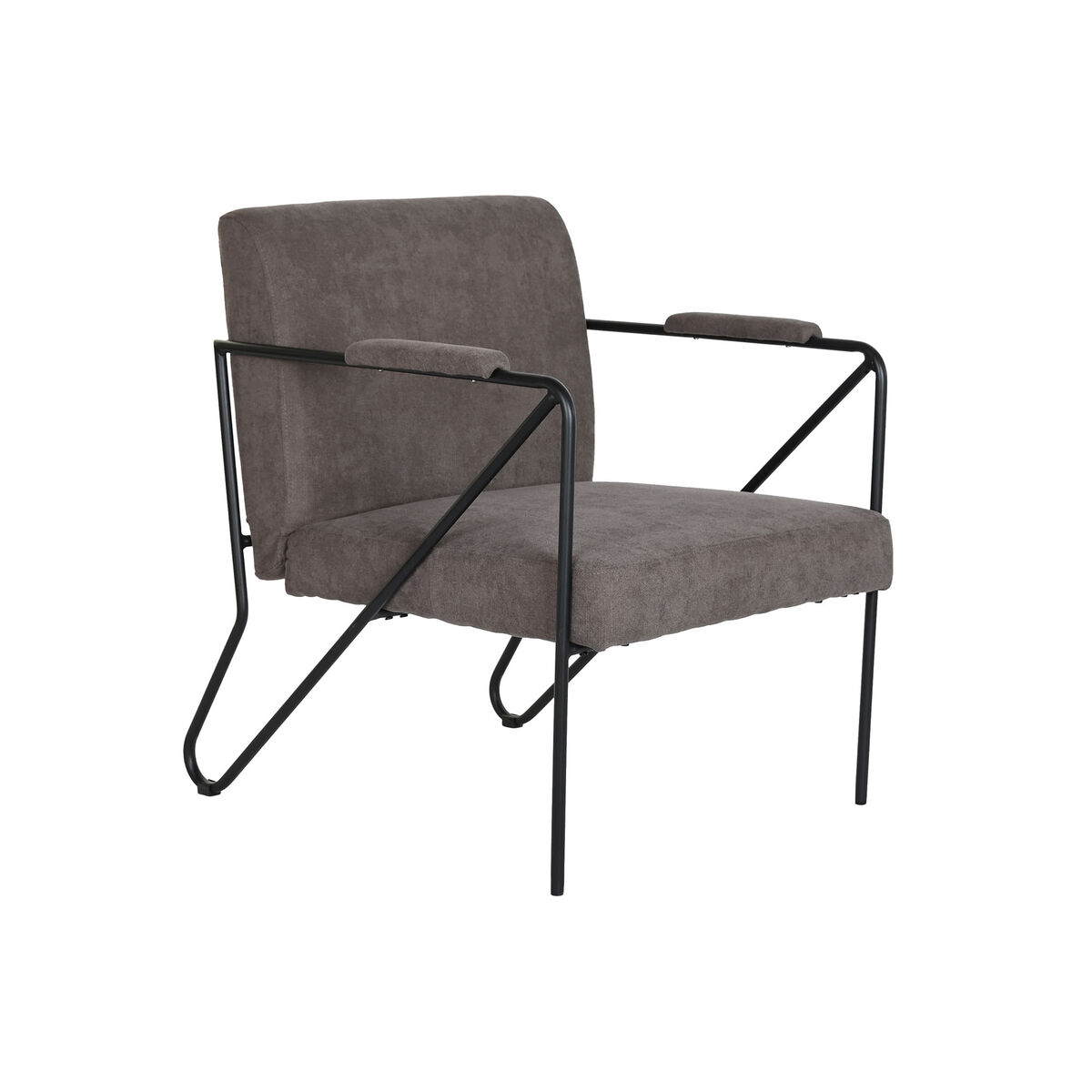 Poltrona Dkd Home Decor Grigio Metallo Poliestere (64 X 69,5 X 76 Cm)
