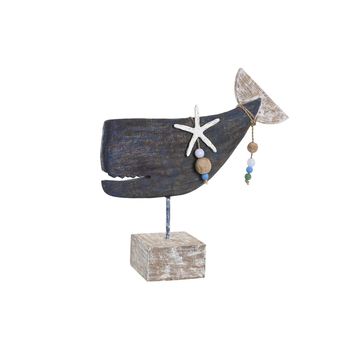 Statua Decorativa Dkd Home Decor Azzurro Resina Legno Di Mango (37 X 11 X 39 Cm)