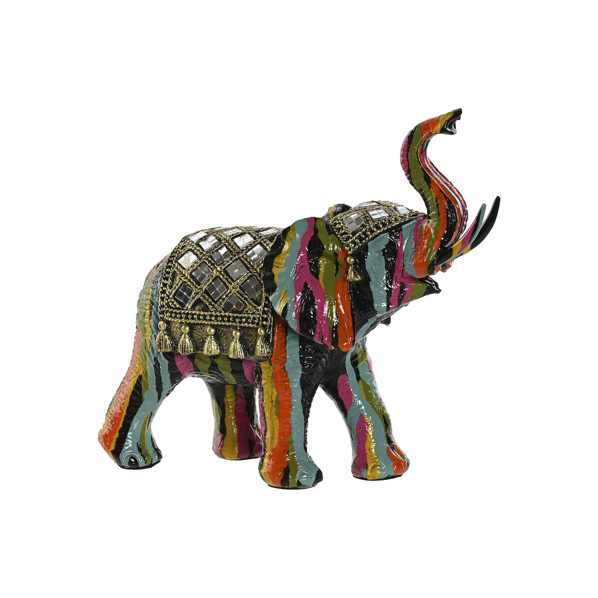 Statua Decorativa Home Esprit Multicolore Resina Elefante 21,5 X 8,5 X 19,5 cm