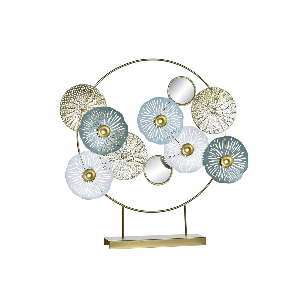 Statua Decorativa Dkd Home Decor Specchio Dorato Metallo (44 X 8 X 46 Cm)