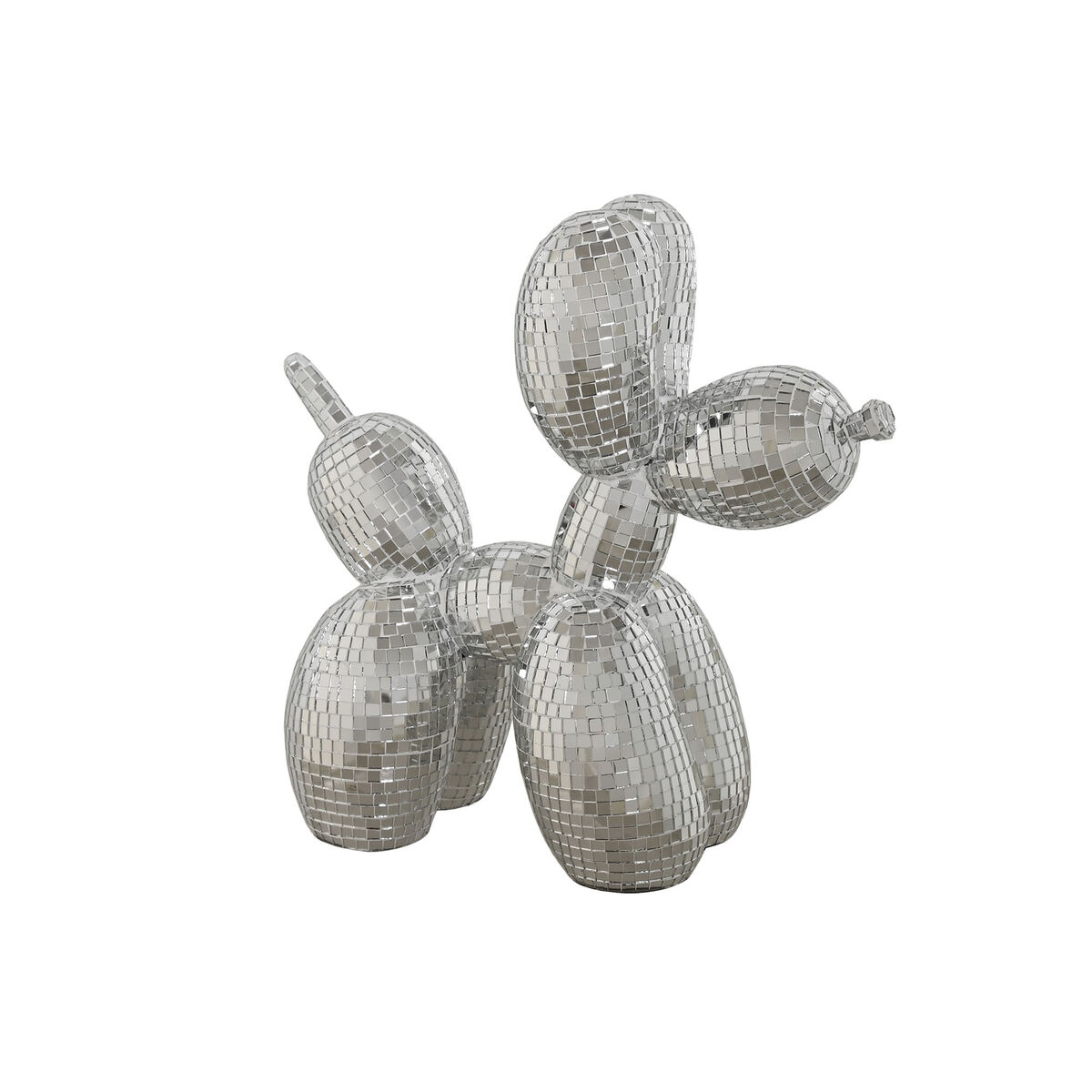 Statua Decorativa Home Esprit Argentato Cane 26 X 12 X 26 cm