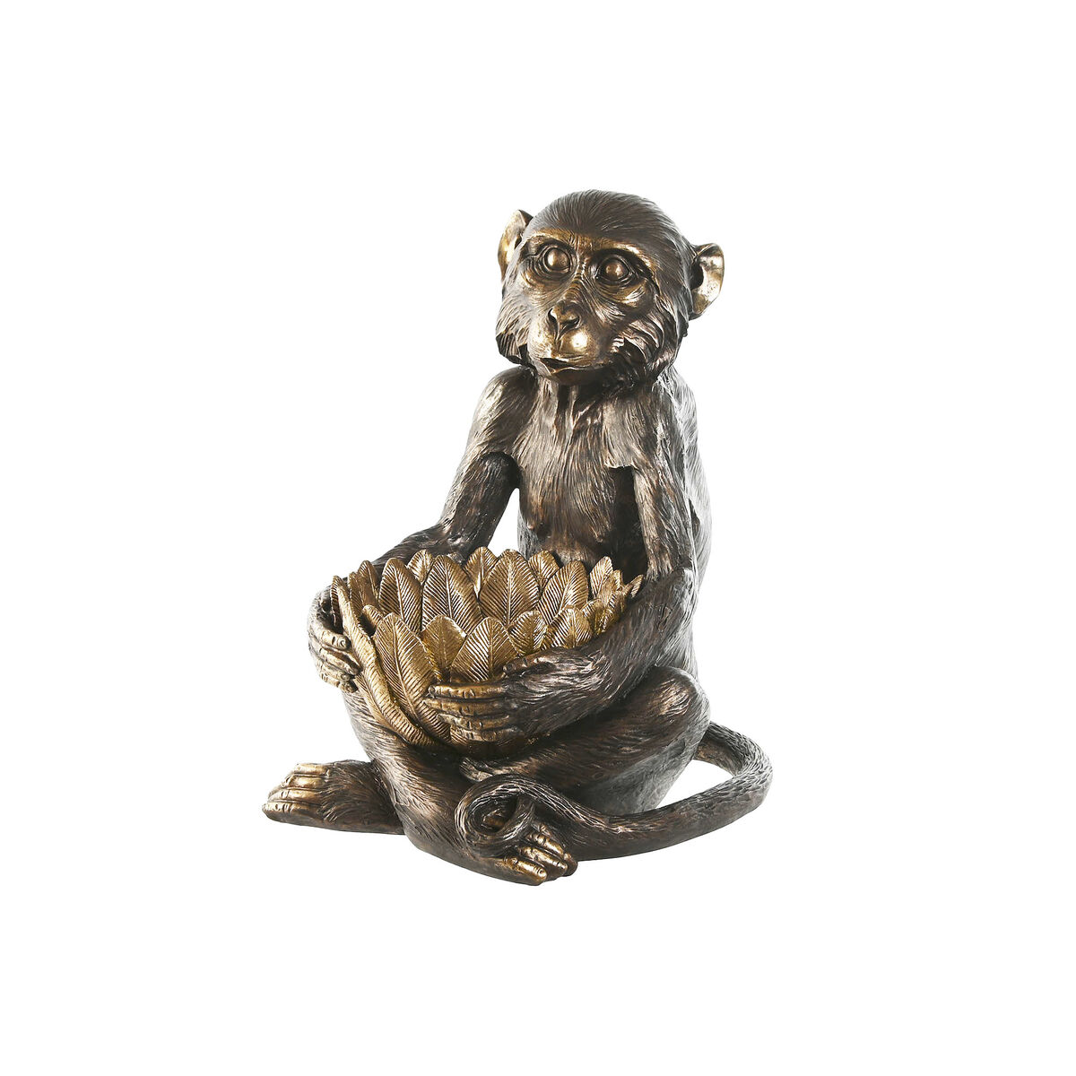 Statua Decorativa Home Esprit Dorato Marrone Scuro Scimmia 40 X 37 X 50 cm