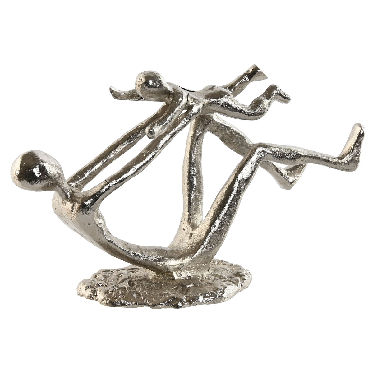 Statua Decorativa Home Esprit Argentato 25 X 8 X 14 Cm (2 Unità)
