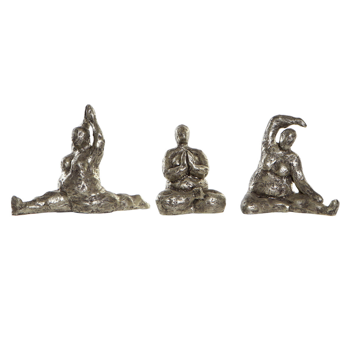 Statua Decorativa Dkd Home Decor 11 X 22,5 X 17 Cm Dorato Yoga (3 Unità)