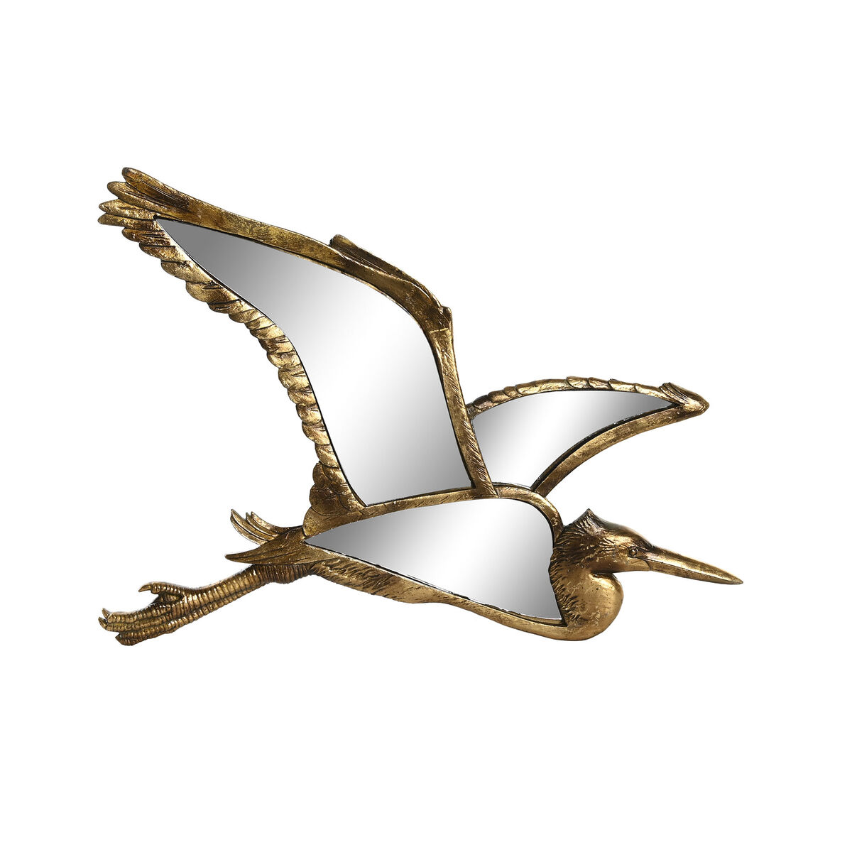Statua Decorativa Dkd Home Decor 35,5 X 26 X 2 Cm Dorato Uccello