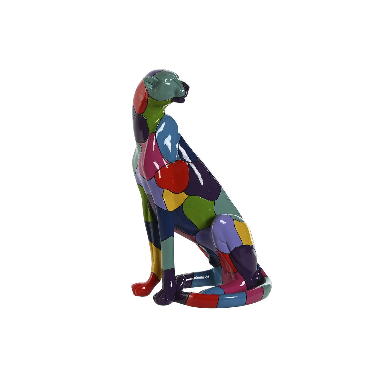 Statua Decorativa Home Esprit Multicolore Pantera 25 X 18 X 41 cm