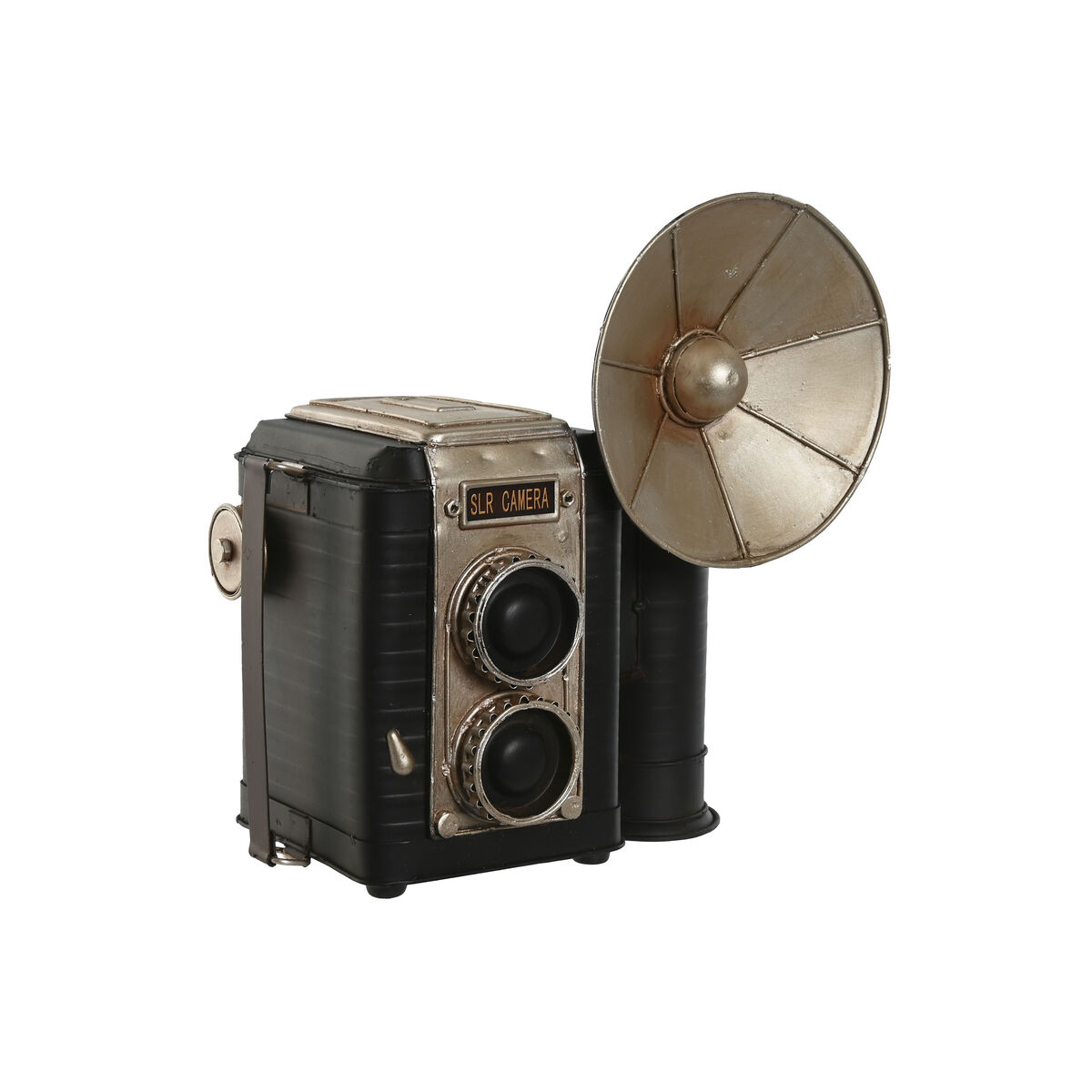 Statua Decorativa Home Esprit Nero Argentato Fotocamera Vintage 25 X 14 X 24 cm