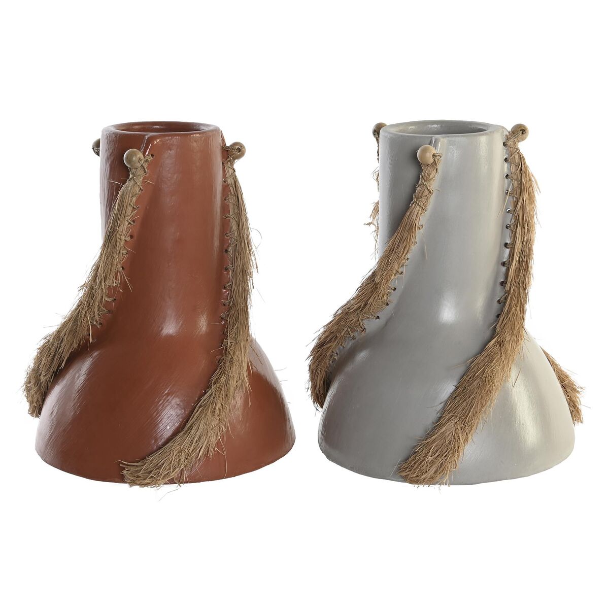 Vaso Dkd Home Decor Grigio Terracotta 26 X 26 X 30 Cm (2 Unità)