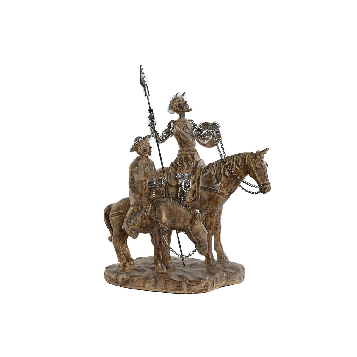 Statua Decorativa Home Esprit Argentato Naturale Resina 20,5 X 13 X 26 cm