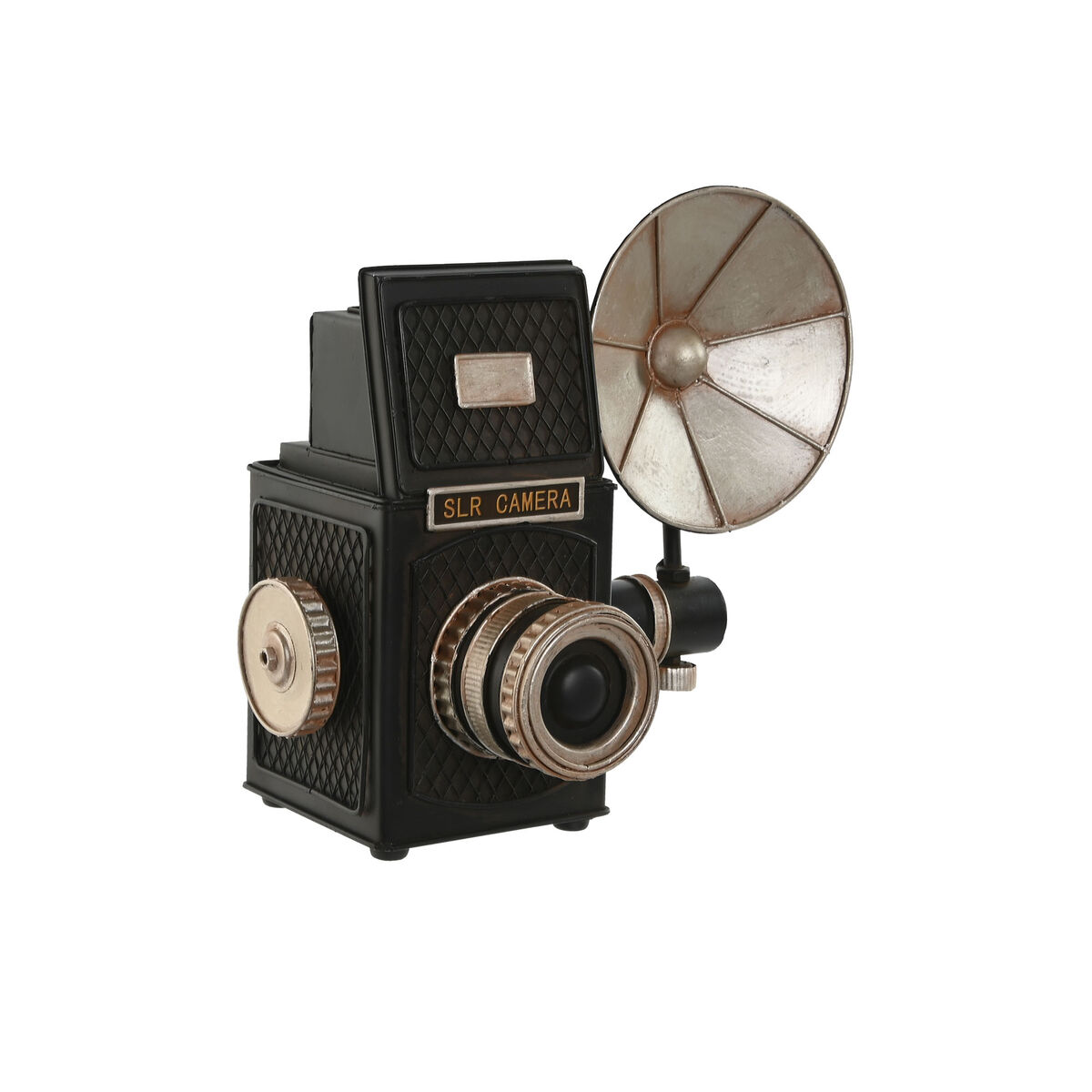 Statua Decorativa Home Esprit Nero Argentato Fotocamera Vintage 26 X 16 X 24 cm