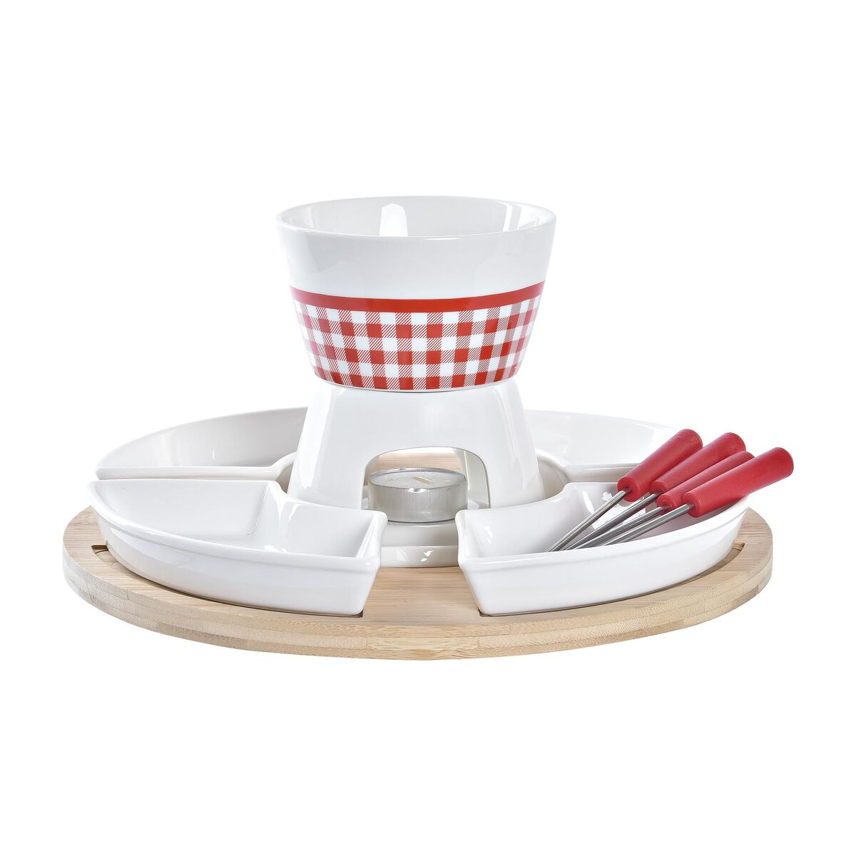 Fonduta Dkd Home Decor Rosso 26,5 X 26,5 X 1,5 Cm (10 Pcs)