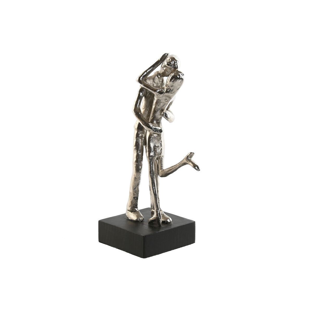 Statua Decorativa Home Esprit Nero Argentato Coppia 14 X 10 X 29 cm