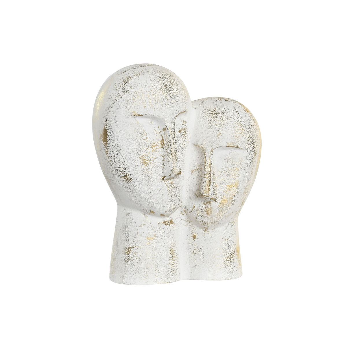 Statua Decorativa Dkd Home Decor 23 X 10 X 30 Cm Viso Dorato Alluminio Bianco