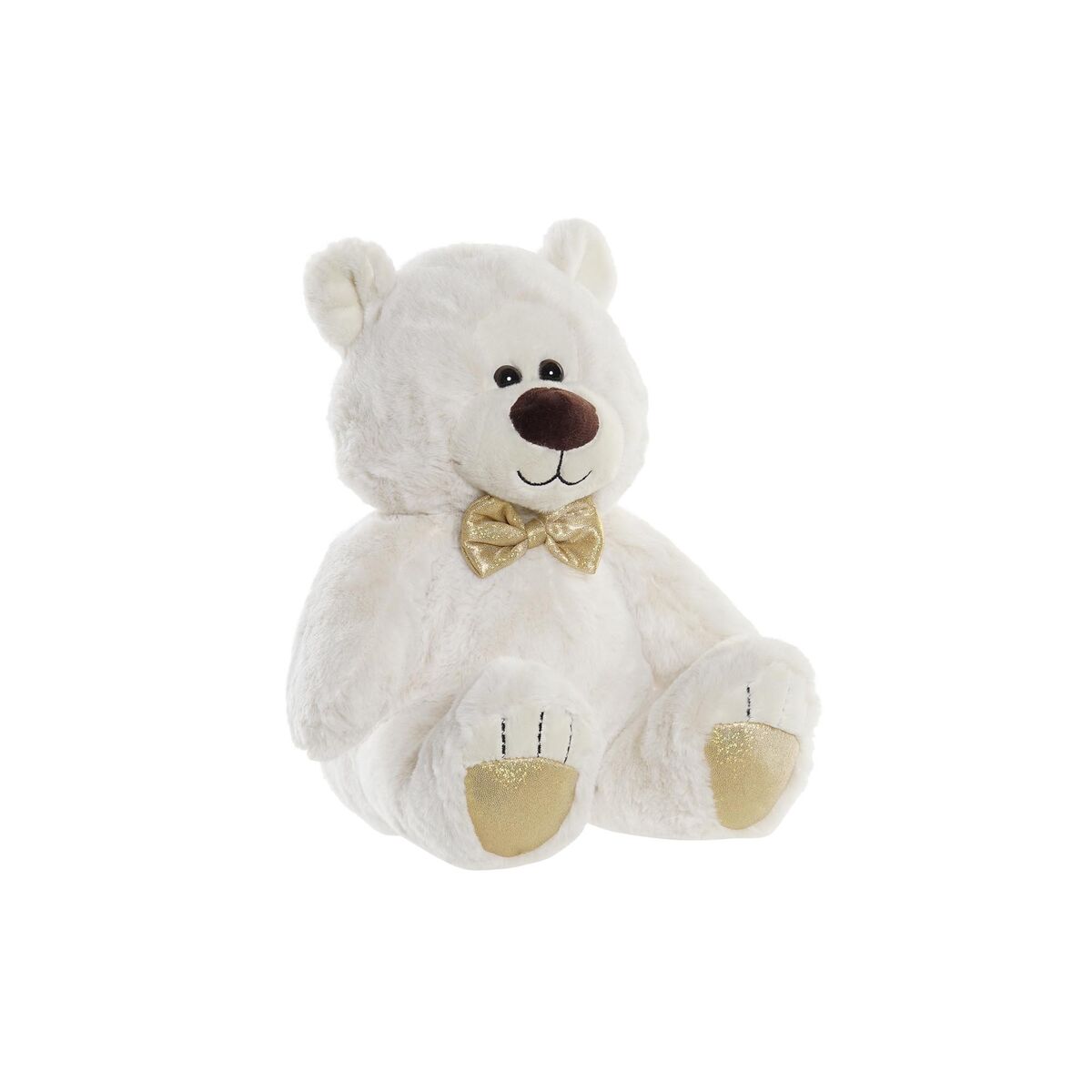 Orsetto Di Peluche Dkd Home Decor Papillon Bianco Dorato Metallo Per Bambini Orso 30 X 40 Cm 30 X 30 X 36 cm