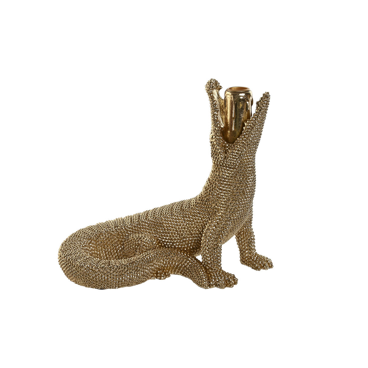 Statua Decorativa Home Esprit Dorato Coccodrillo 26,5 X 18 X 23,5 cm