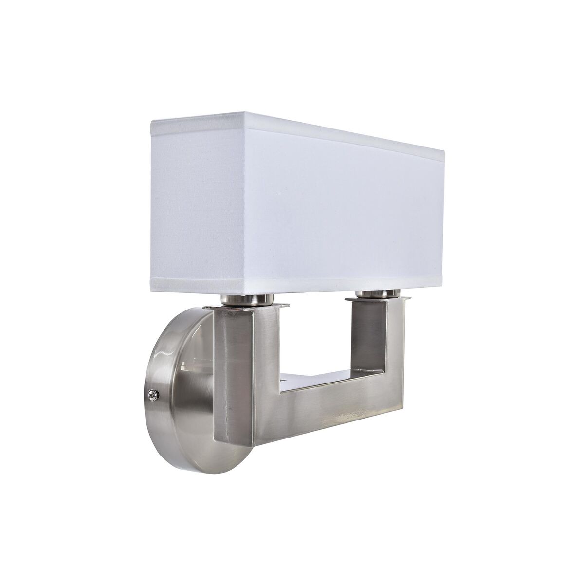 Lampada Da Parete Dkd Home Decor Argentato Metallo Poliestere Bianco 220 V 40 W (25 X 14 X 24 Cm)