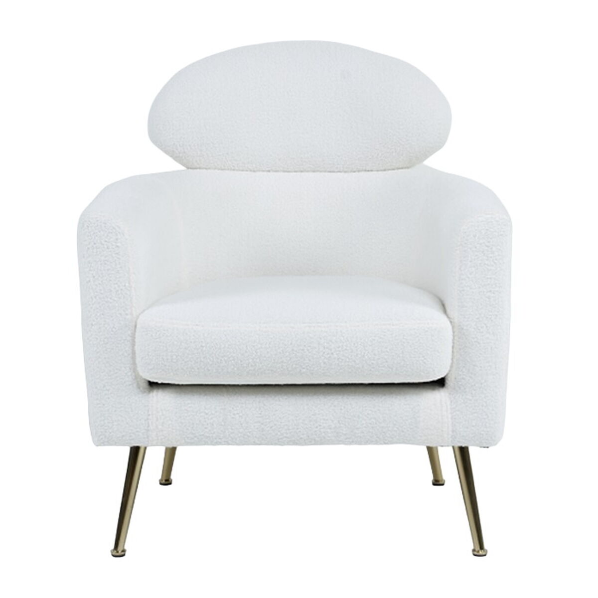 Poltrona Home Esprit Bianco Argentato Metallo 71 X 75 X 95 cm