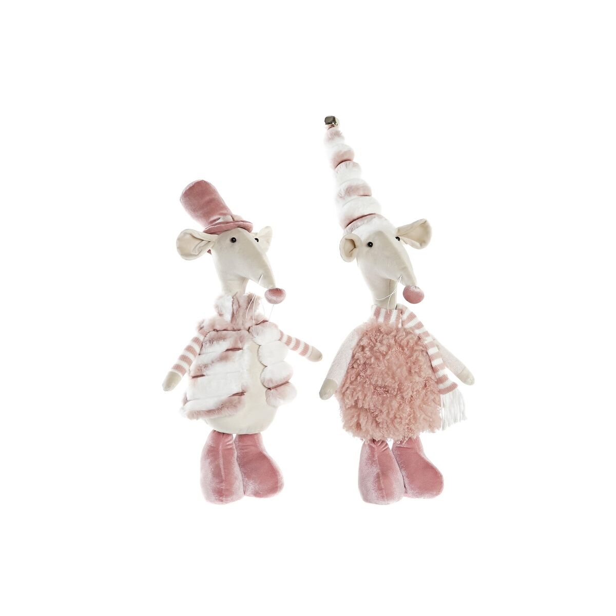 Statua Decorativa Dkd Home Decor Rosa Mouse 16 X 11 X 55 Cm (2 Unità)