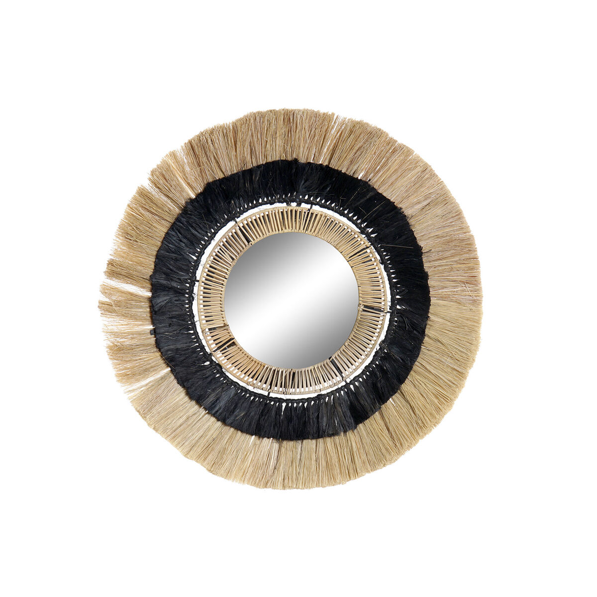 Specchio Da Parete Dkd Home Decor Nero Naturale Coloniale 55 X 7 X 55 cm
