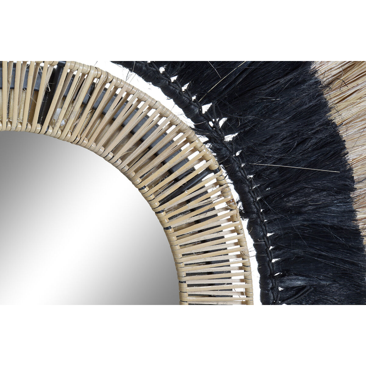 Specchio Da Parete Dkd Home Decor Nero Naturale Coloniale 55 X 7 X 55 cm - Image 3