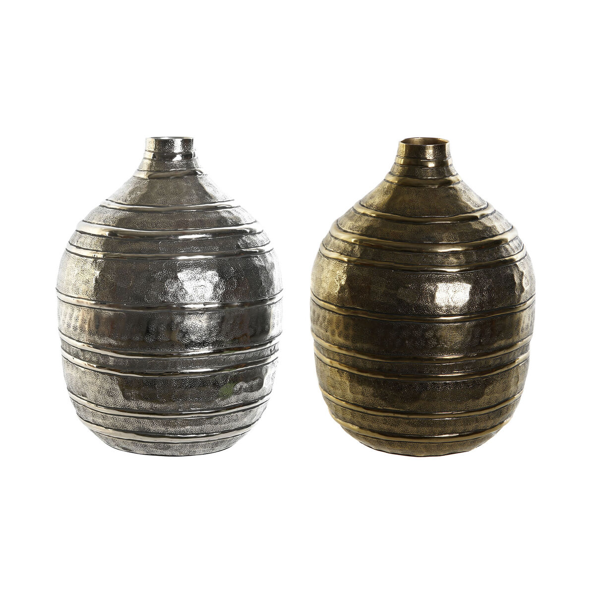 Vaso Dkd Home Decor 20 X 20 X 28,5 Cm Argentato Dorato Alluminio Moderno (2 Unità)