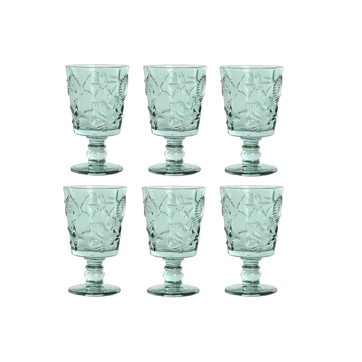 Set Di Bicchieri Home Esprit Turchese Cristallo 345 Ml (6 Unità)