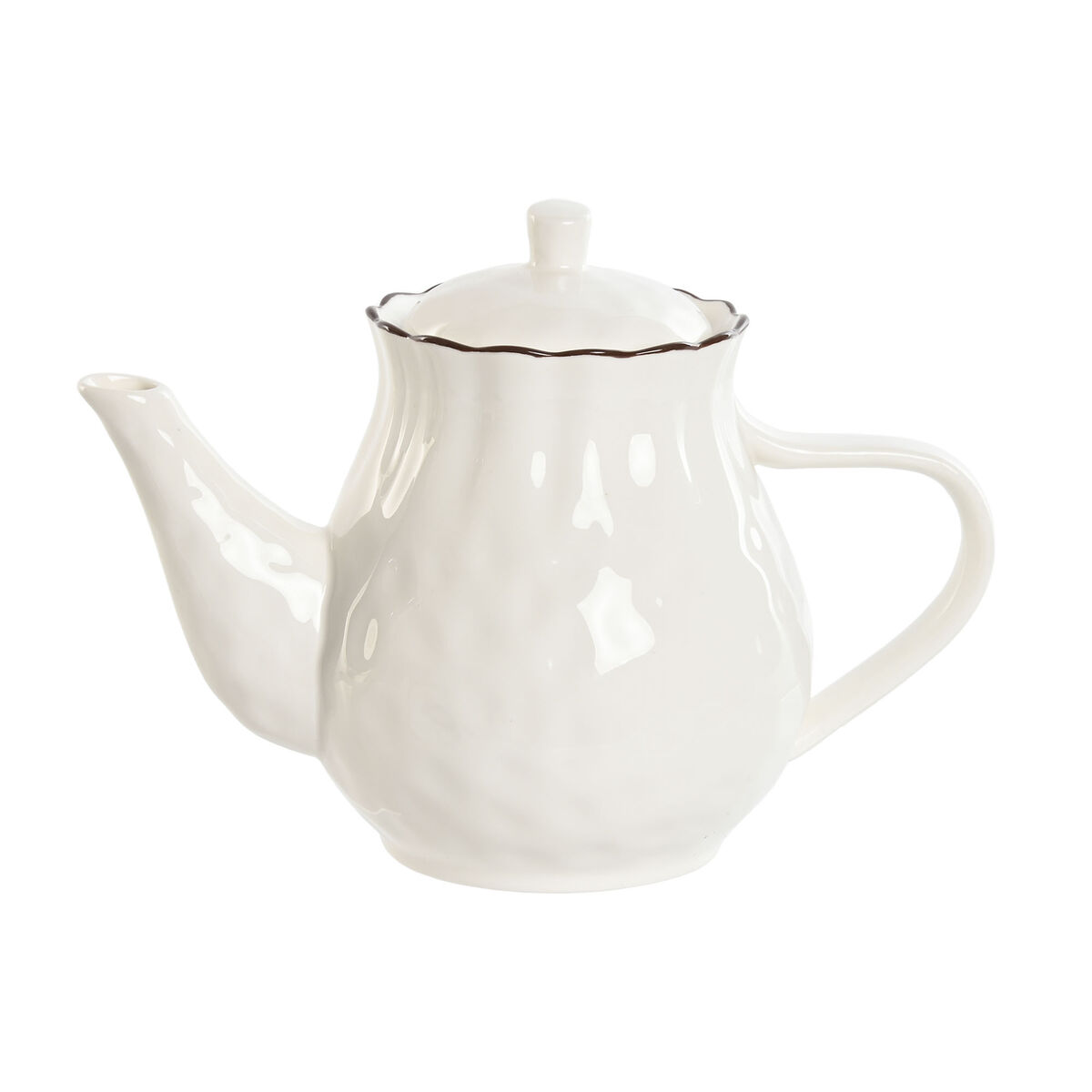 Teiera Home Esprit Bianco Marrone Porcellana 1 L