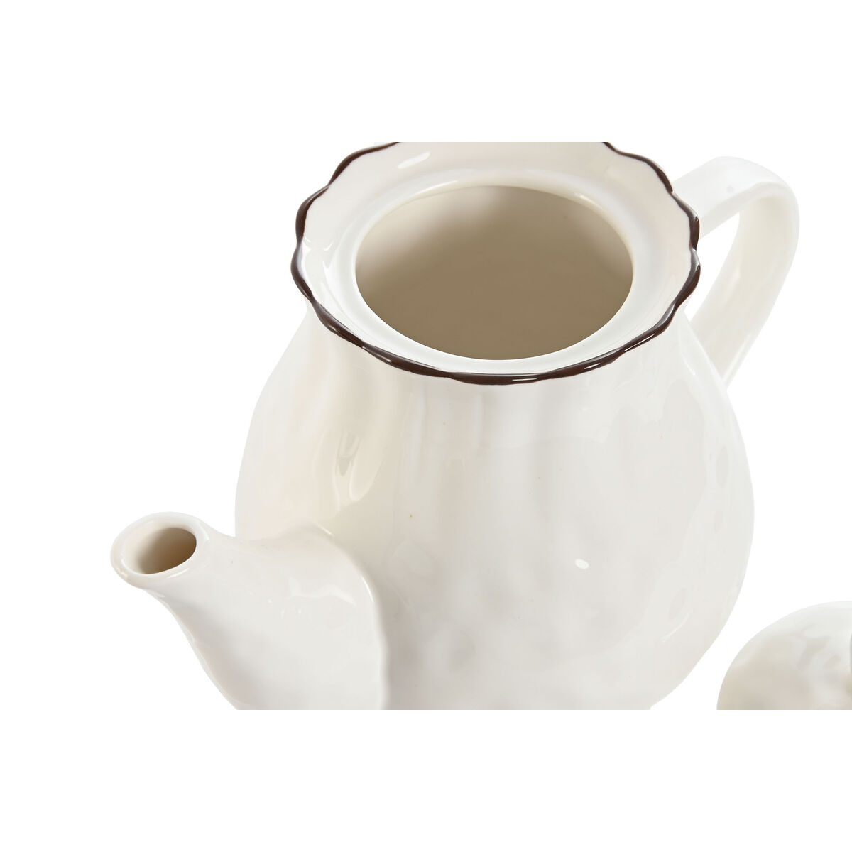 Teiera Home Esprit Bianco Marrone Porcellana 1 L - Image 3