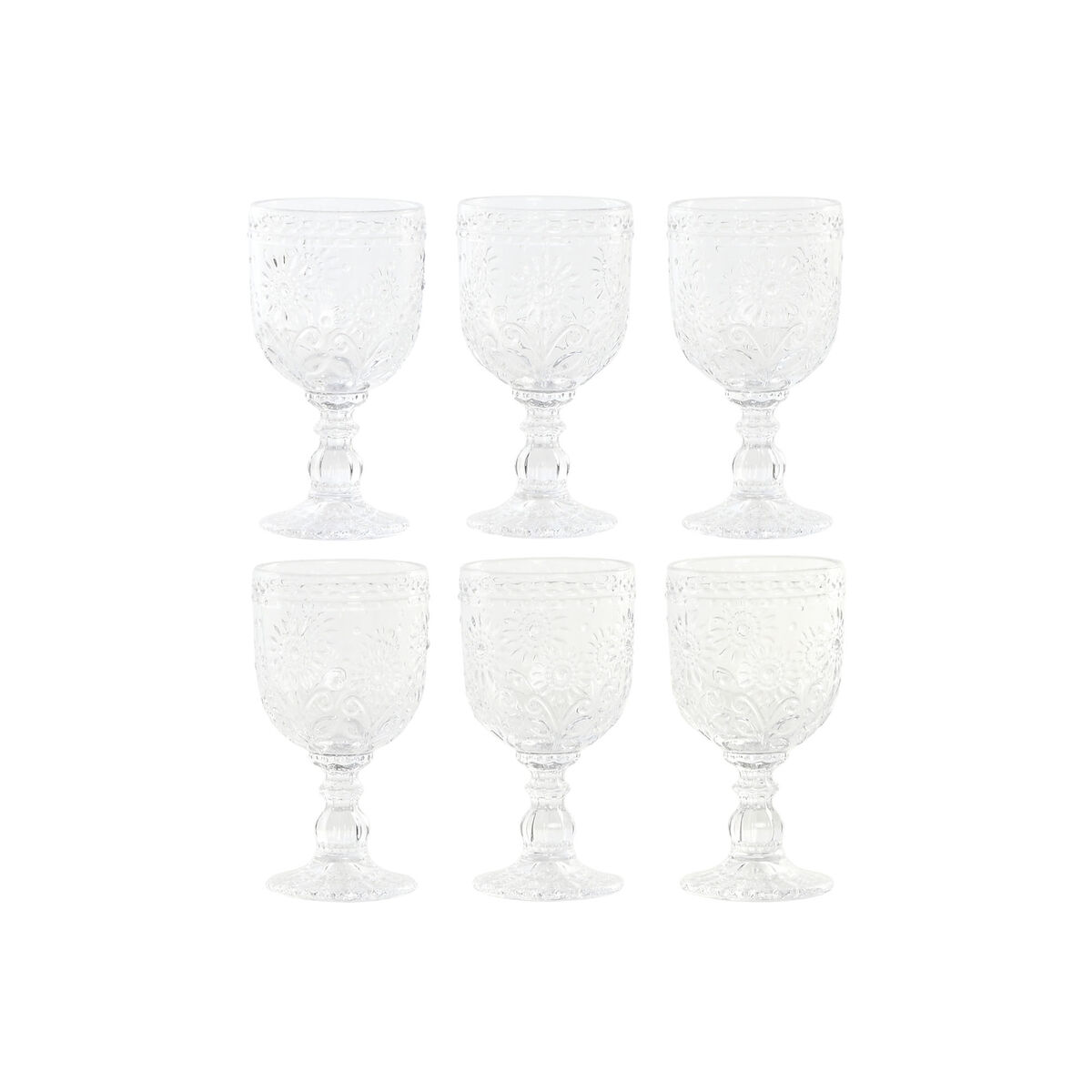 Set Di Bicchieri Home Esprit Trasparente Cristallo 270 Ml (6 Unità)