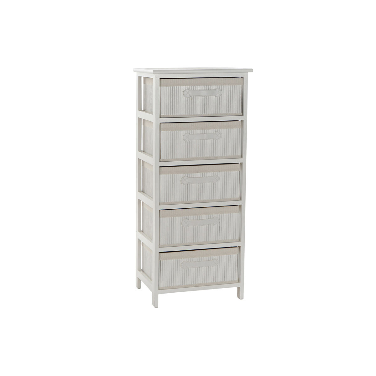 Cassettiera Dkd Home Decor Bianco Bambù Legno Di Paulownia 42 X 32 X 98 cm