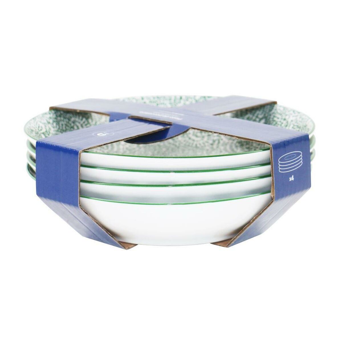 Set Di Piatti Home Esprit Verde Gres Mandala Arabo 18,2 X 18,2 X 5,7 cm - Image 4