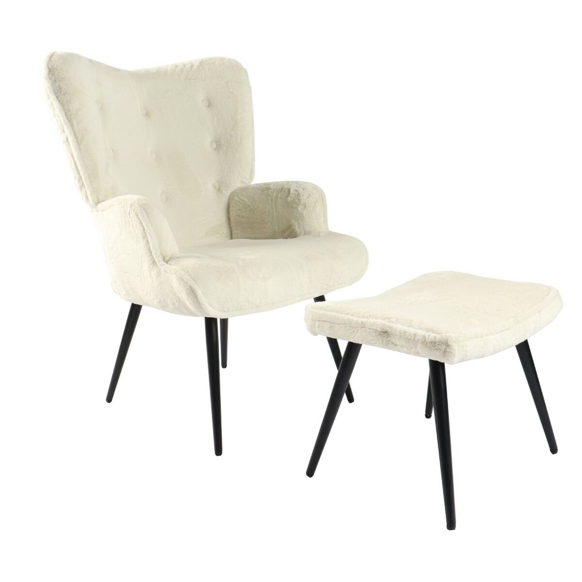 Poltrona Home Esprit Bianco Poliestere Metallo 72 X 74 X 97 cm