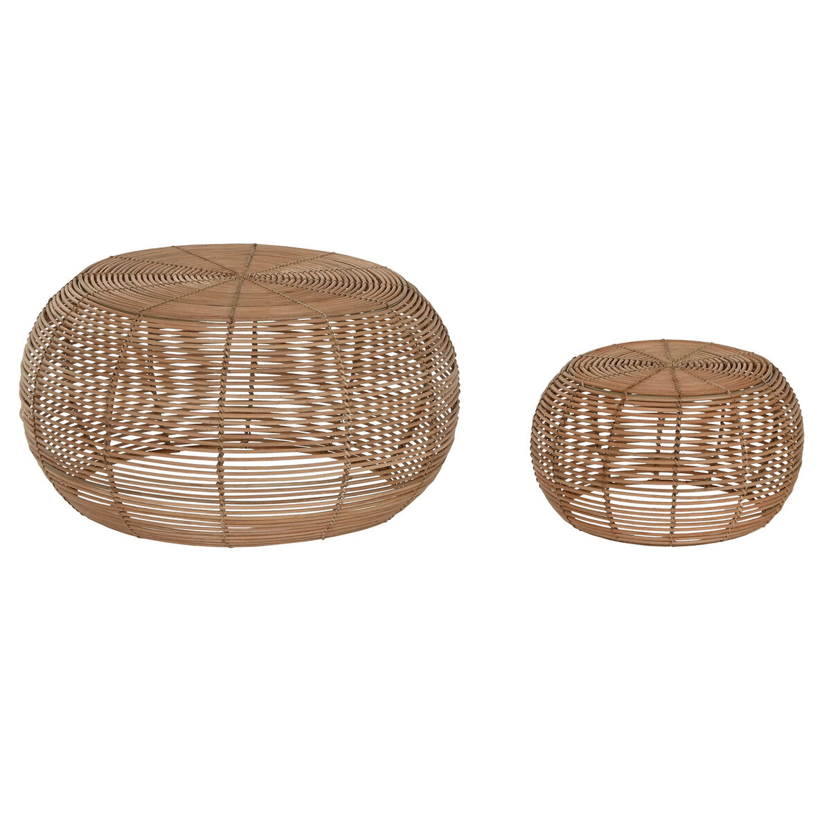Set Di 2 Tavoli Home Esprit Naturale 60 X 60 X 30 cm