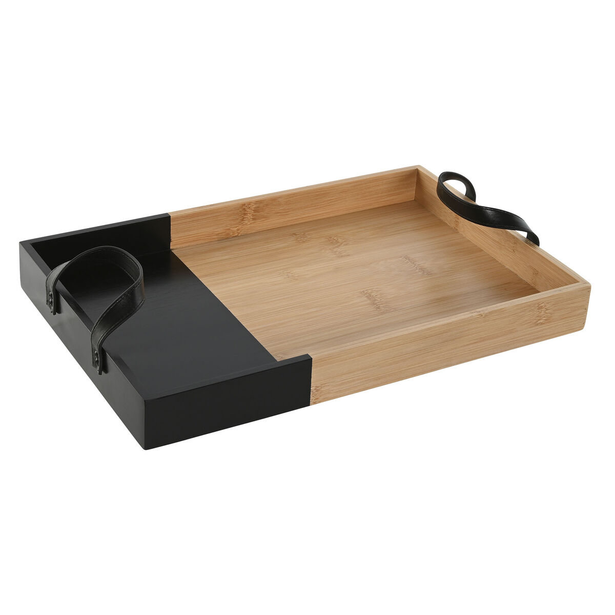 Vassoio Per Aperitivi Home Esprit Nero Naturale Moderno 42 X 27 X 4,5 cm