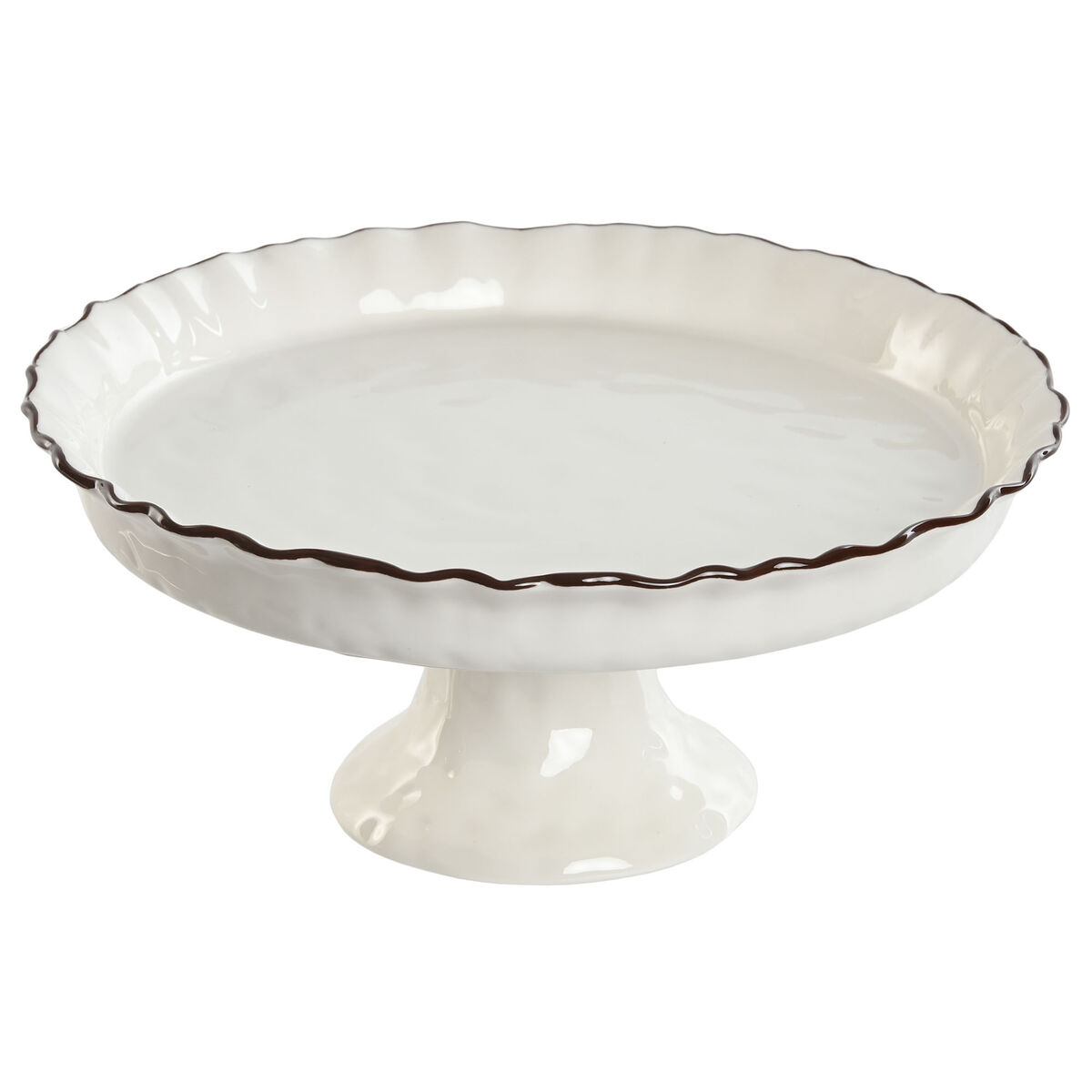 Piatto Da Pranzo Home Esprit Bianco Marrone Porcellana 26 X 26 X 11 cm