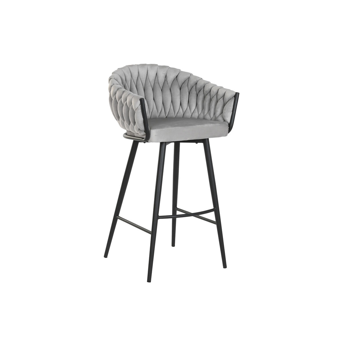 Sgabello Home Esprit Nero Grigio Metallo 58 X 53 X 101 cm