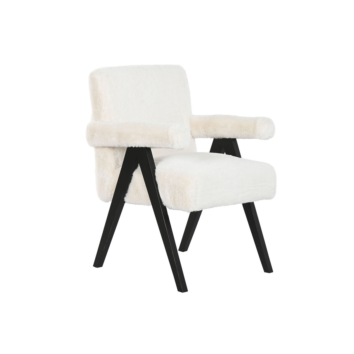 Poltrona Home Esprit Bianco Legno 54 X 64 X 86 cm