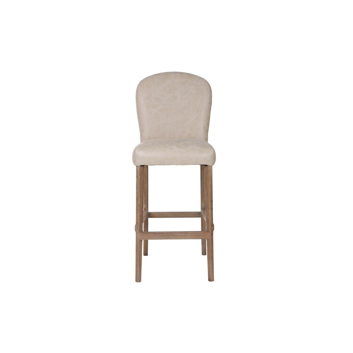 Sgabello Home Esprit Bianco Pelle