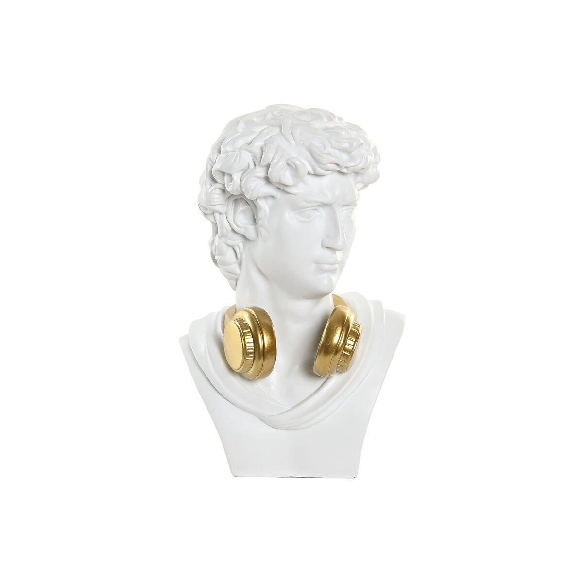 Statua Decorativa Home Esprit Bianco Dorato Busto 19,5 X 16 X 30 cm