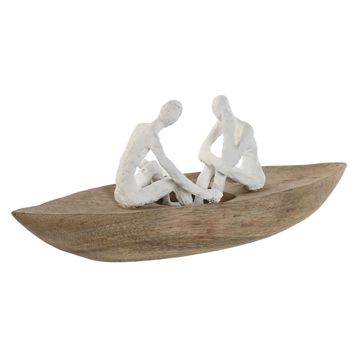 Statua Decorativa Home Esprit Bianco Naturale Barca Mediterraneo 42 X 14 X 16 cm