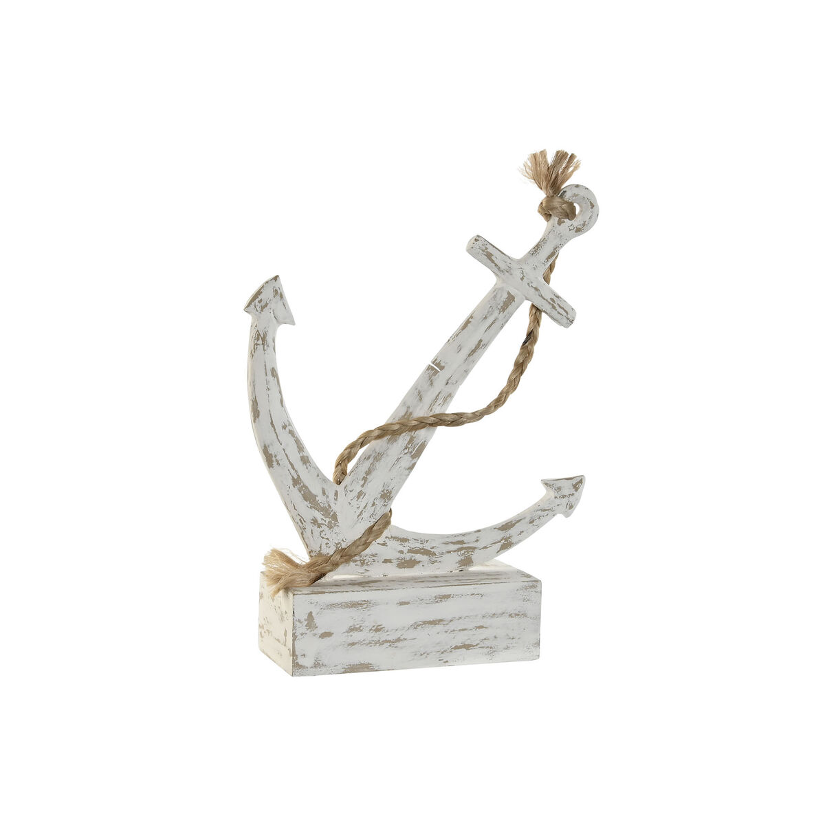 Statua Decorativa Home Esprit Bianco Ancora Mediterraneo Decapaggio 31 X 7,5 X 40 cm