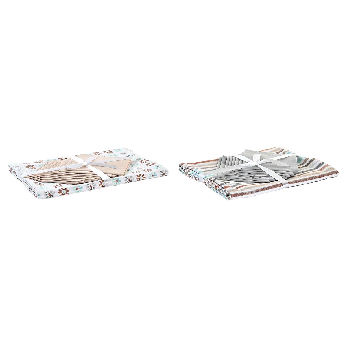 Tovaglia E Tovaglioli Dkd Home Decor 9 Pezzi 2 Unità 150 X 250 X 0,5 Cm Grigio Blu Cielo