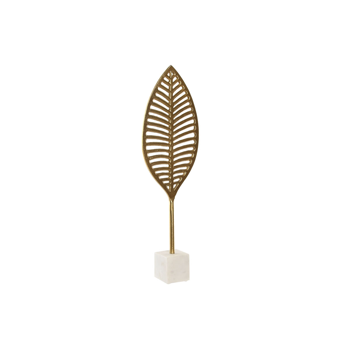 Statua Decorativa Home Esprit Bianco Dorato Foglia Della Pianta 19 X 7,5 X 62 cm
