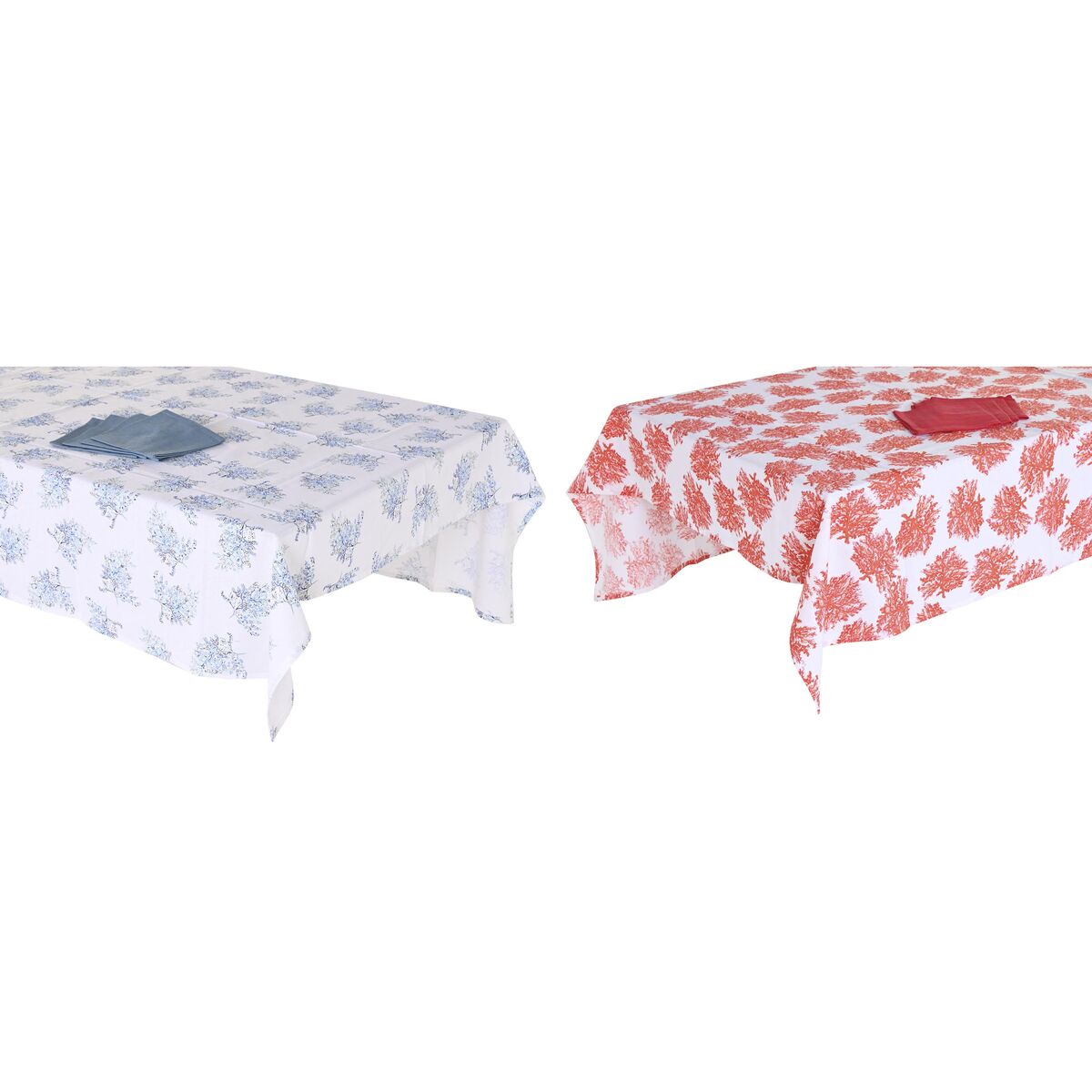 Tovaglia E Tovaglioli Dkd Home Decor 150 X 150 X 0,5 Cm Azzurro Fucsia (2 Unità)