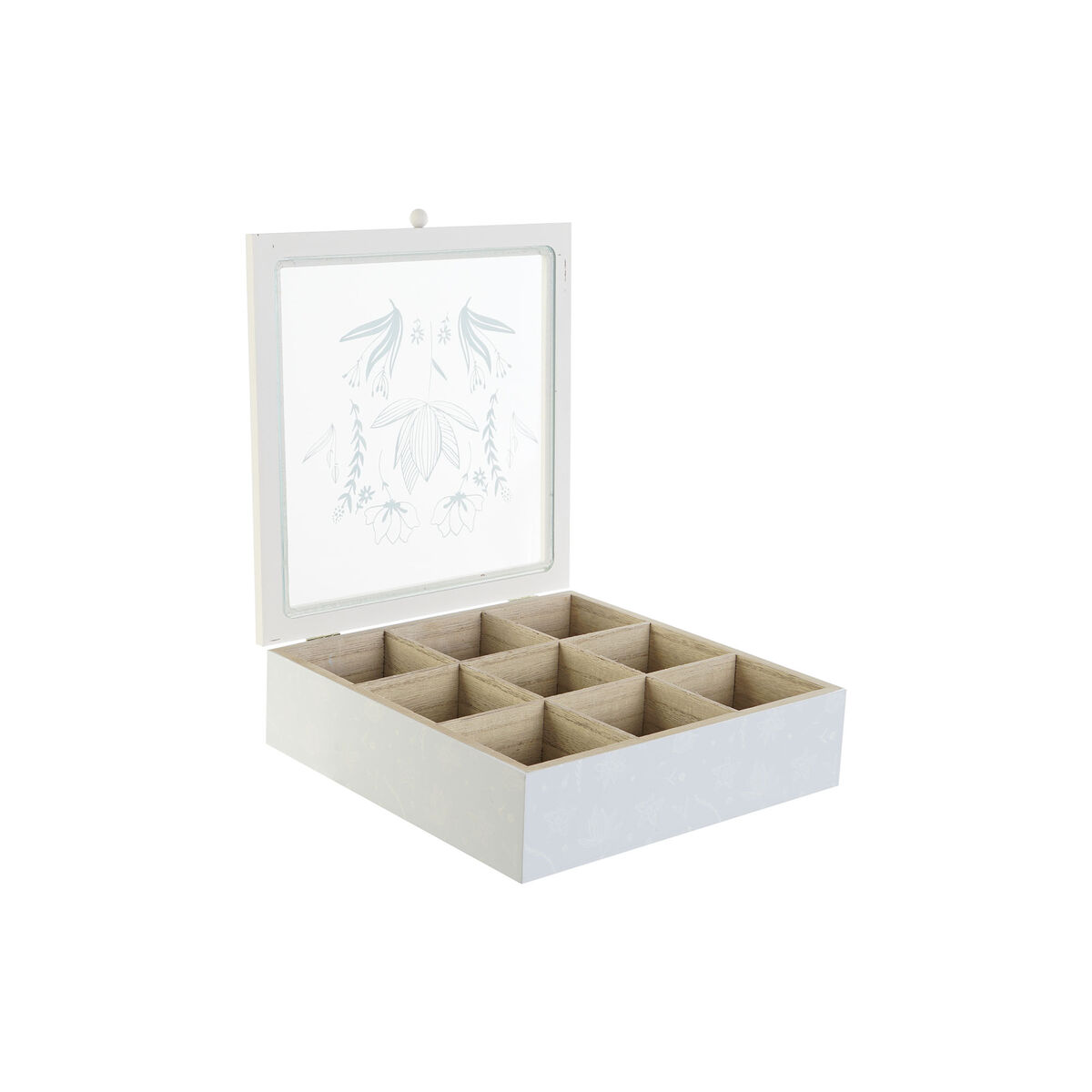 Scatola Per Infusioni Dkd Home Decor Azzurro Bianco Verde Lilla Metallo Cristallo Legno Mdf (3 Unità) - Image 3