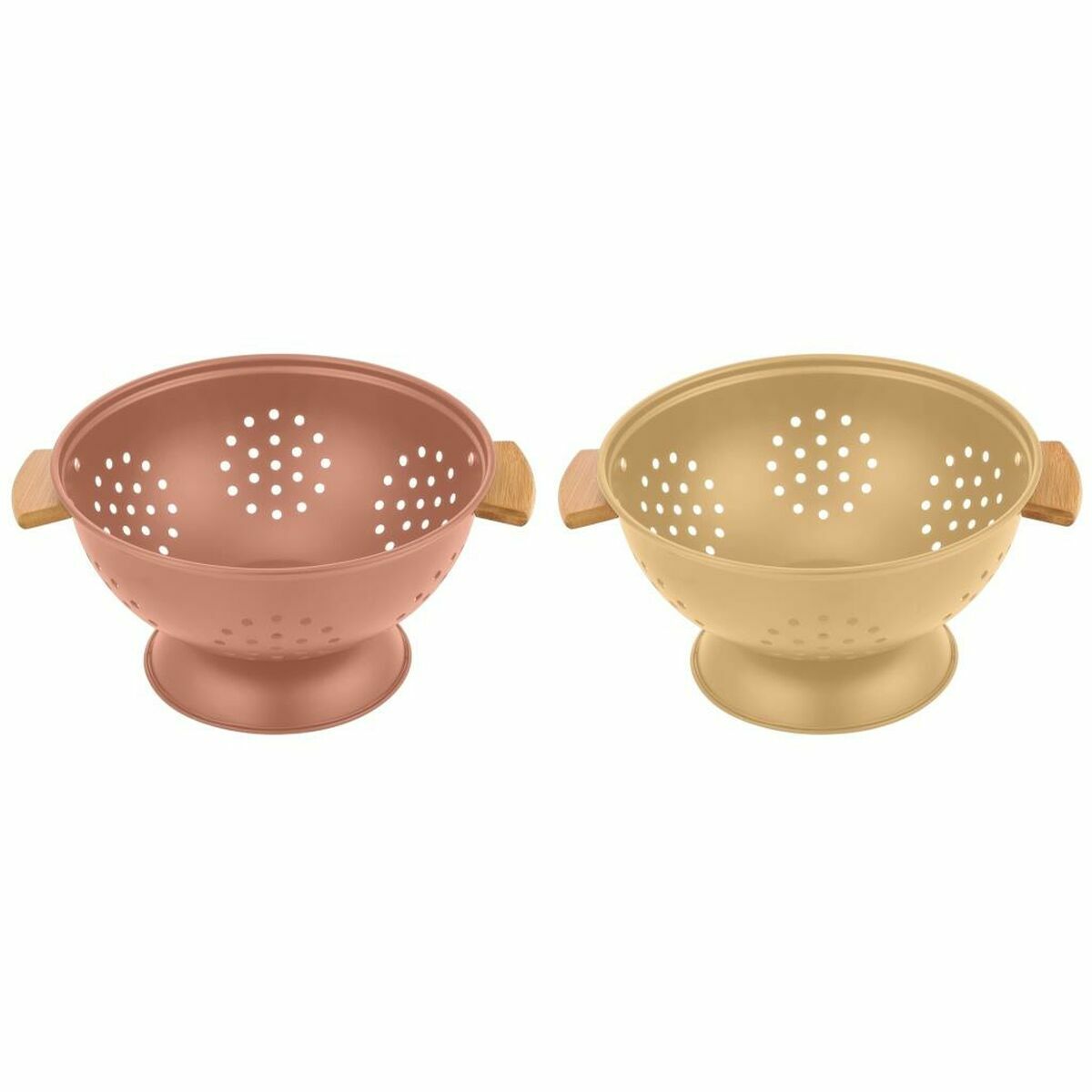Scolapasta Dkd Home Decor 30 X 24,5 X 14 Cm Terracotta Acciaio Inossidabile Giallo (2 Unità)