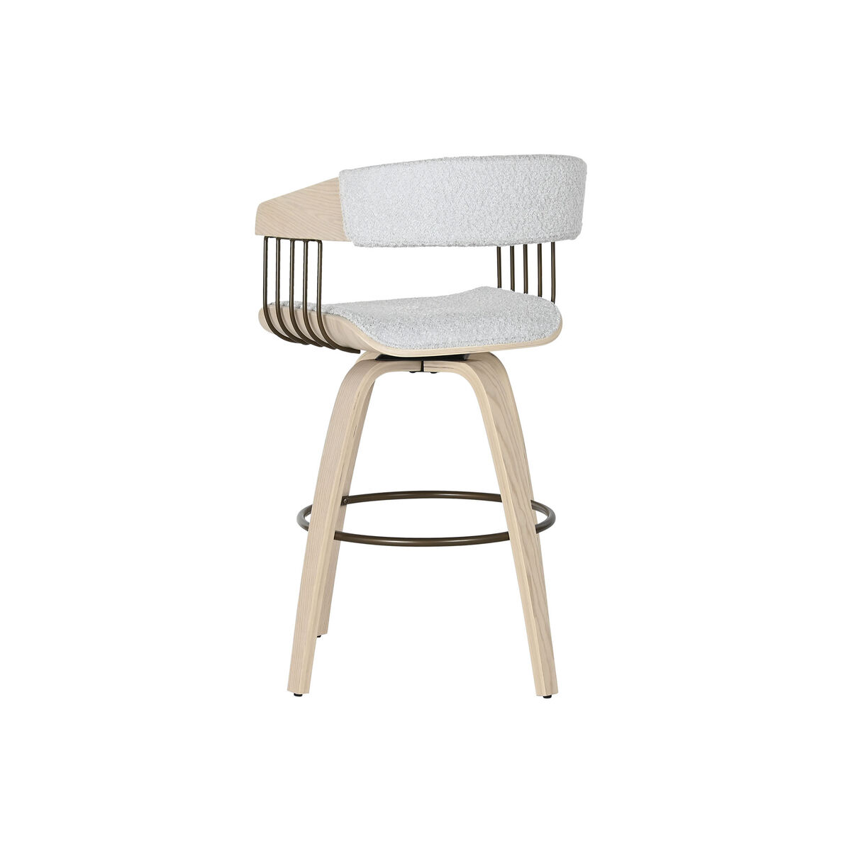 Sedia Da Sala Da Pranzo Home Esprit Grigio Poliestere Legno 51 X 55 X 91 cm - Image 3